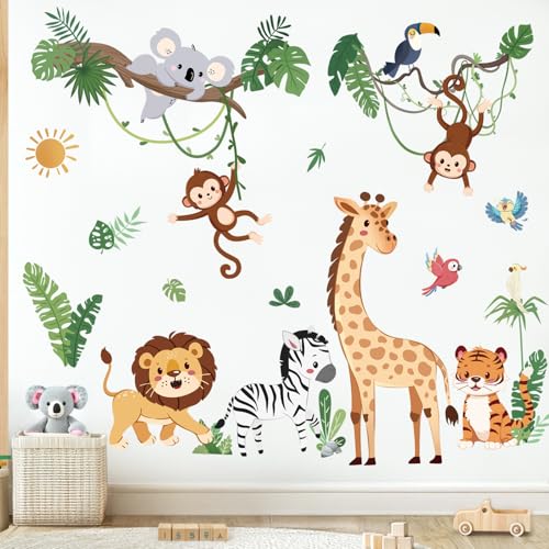 wondever Jungle Animals Tropical Leaves