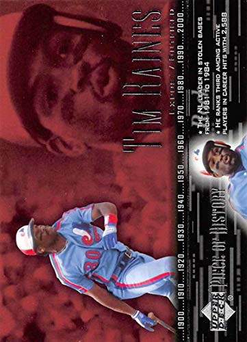 2002 UD Piece of History Baseball #70 Tim Raines Montreal Expos Official Upper Deck MLB Trading Card