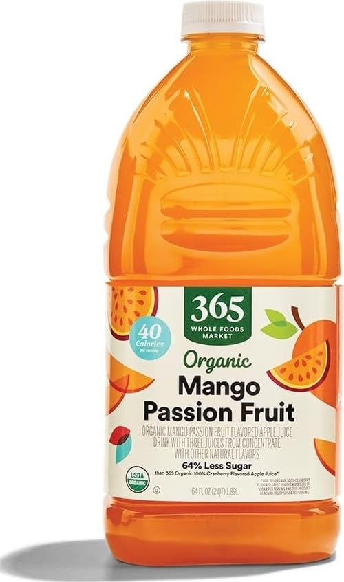 365 By Whole Foods Market, Juice Reduced Sugar Mango Passionfruit Organic, 64 Fl Oz (Pack of 2) image 4