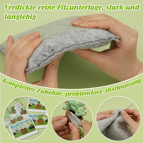 Kit de feutrage à l'aiguille laine à feutrer cactus accessoires Bamru