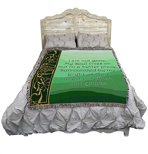 Pure Country Weavers I Am Not Gone My Soul Lives On Blanket Green - Sympathy Bereavement Gift Tapestry Throw Woven From Cotton - Made In The Usa (72X54) #TOP1