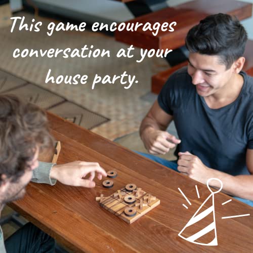 Bsiri Tic Tac Toe Wooden Board Game Table Toy Player Room Decor Tables Family Xoxo Decorative Pieces Adult Rustic Kids Play Travel Backyard Discovery Night Level Drinking Romantic Decorations #TOP4