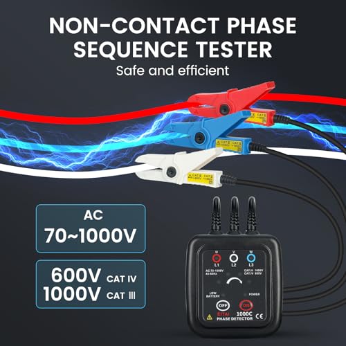 EITAI1000C Kontaktloser Phasendrehungsmesser, Drehfeldmessgerät, AC 70V-1000V, Φ1.6mm-16mm, Hersteller Direktvertrieb, Phasenrotationsmessgerät, Non-Contact Phase Sequence Tester, Phase Rotation Meter