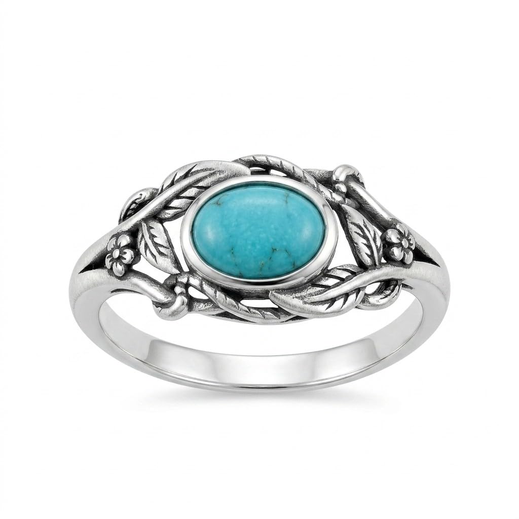 YAFEINI Türkis Ringe 925er-Sterlingsilber Vintage-Ringe Schmuck Türkis Damen