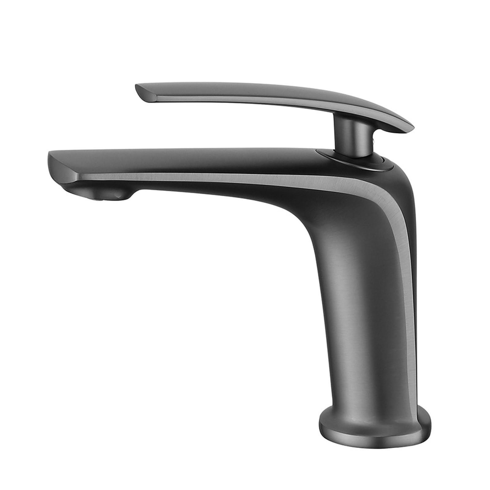 Nfusrxmbk Gun Gray Modern Basin Mixer Tap Single Lever Sink Taps For Bathroom 1 Hole Hot And Cold Gray