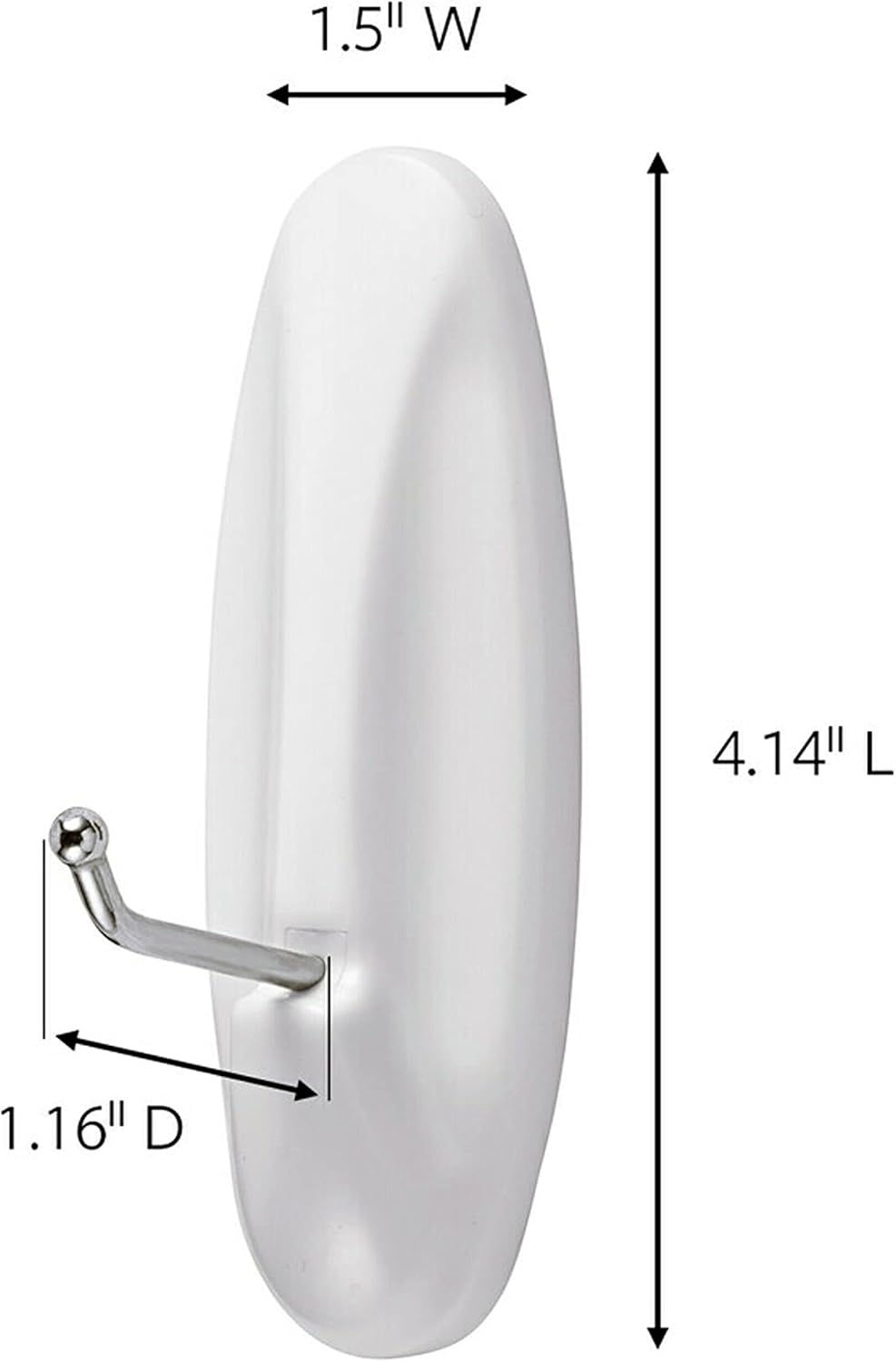 Command Wire Hook, White, Large, Organize Damage-Free, Indoor Use (17069-ES), 1 Hook
