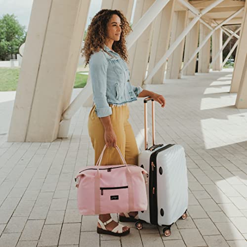 Image of Jadyn Lola Travel Bag, Weekender /Overnight Duffel, Gym Tote Bag for Women, Men, Pink Blush, One Size, Weekender Bag