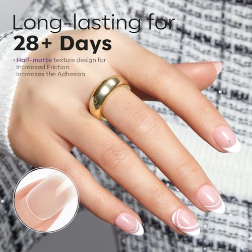Image of Modelones Extra Short Almond Fake Nail Tips - 510Pcs Gel Tips Pre-shaped Half Matte Full Cover Clear Acrylic Gel Kit False Press on Nails for Extension DIY Salon 15Sizes