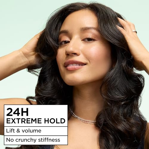 Image of Garnier Fructis Sky-Hi Volume Hairspray, Anti-Humidity Volumizing Spray With Bamboo Extract, Provides 24-Hour of Flexible Hold and Frizz Control, 8.25 oz, 2 Count (Packaging May Vary)