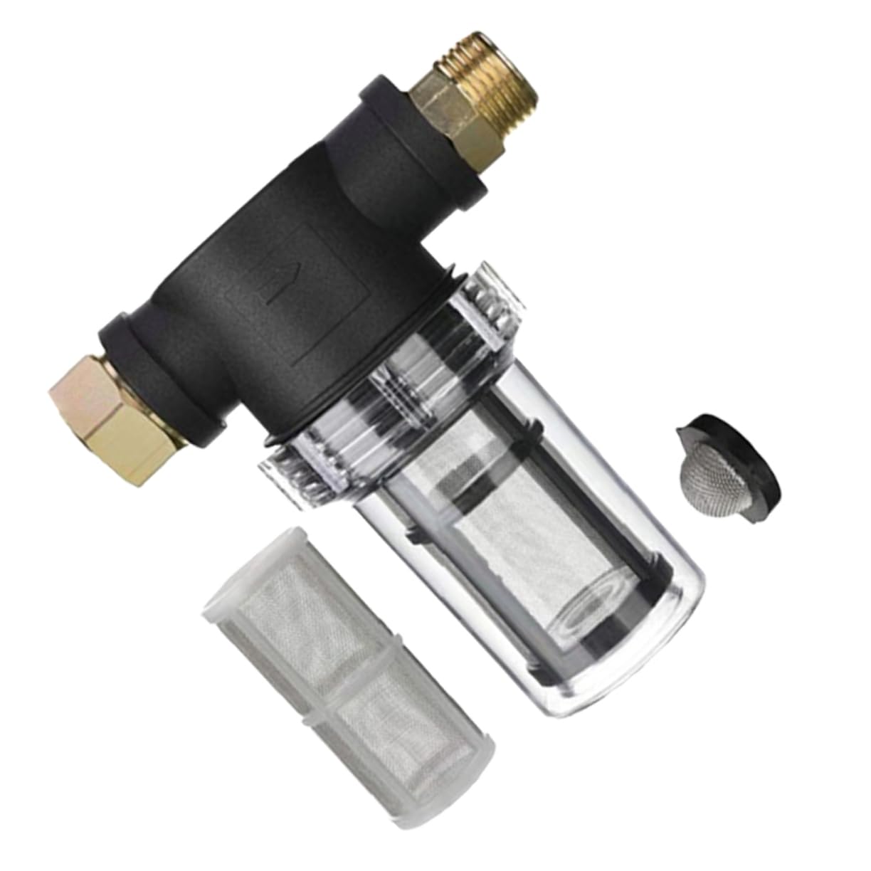 GANAZONO 1Juego Filtro de Agua de Manguera de Jardín con Prefiltro Transparente para Grifo y Lavadora Presión Eliminación de Impurezas y Suciedad Compatible con Mangueras Estándar
