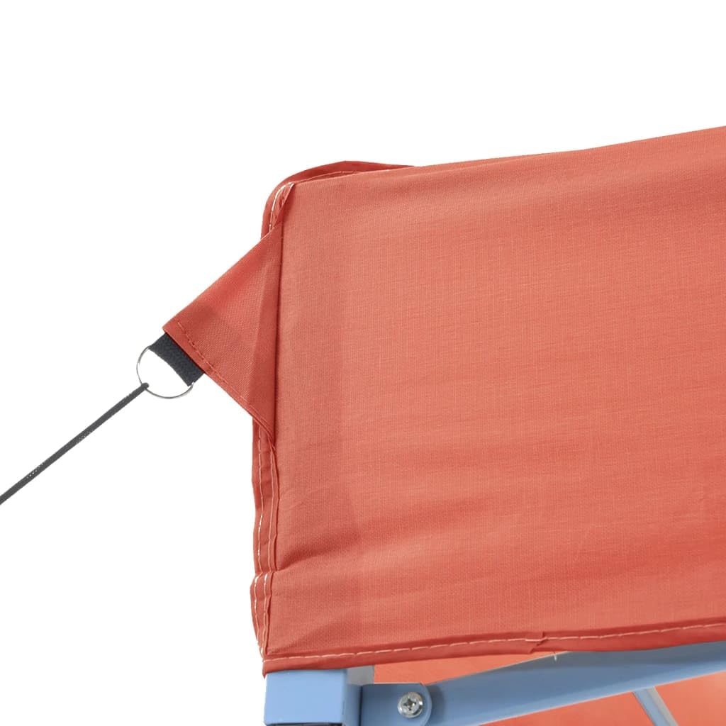 Markiza Pop-up 4 ścianki terakota 410 x 279 x 315 cm | Dach z tkaniny Oxford z powłoką PCW, przezroczyste okna, wejście z zamkiem błyskawicznym, rama stalowa