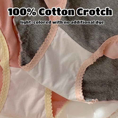 Cute Cartoon Bear Underwear Ruffled Trim Panties Mid Rise Cotton Crotch Briefs 3 Pack for Teen Girls Age12-182