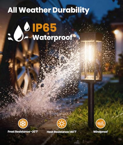 Solar Pathway Lights Outdoor, 8 Pack Bright Solar Lights Outdoor, Auto On/Off, IP65 Waterproof Solar Garden Lights Solar Powered Landscape Lighting for Yard Patio Walkway Driveway Pathway - Image 7