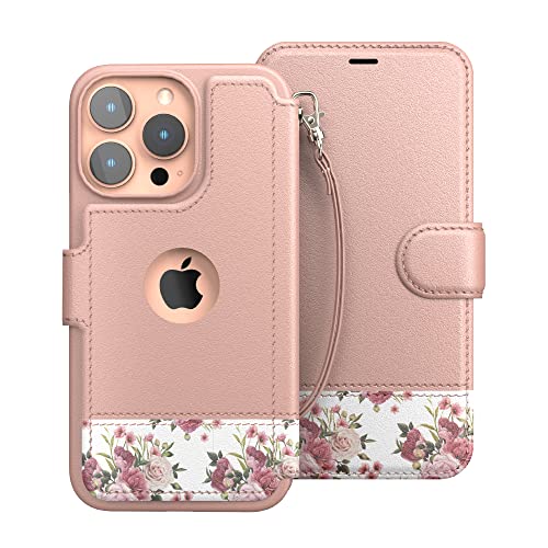 LUPA Legacy iPhone 13 Pro Wallet Case - Case with Card Holder - [Slim + Durable] for Women and Men - iPhone 13 Pro Flip Cell Phone case - Faux Leather - Folio Cover - Floral Charm