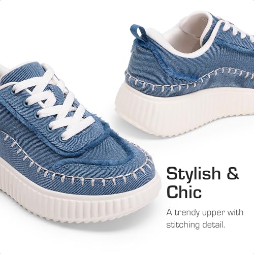 DREAM PAIRS Girls Fashion Sneakers Tennis Shoes Kids Platform Lightweight Lace Up Casual Walking Shoes3