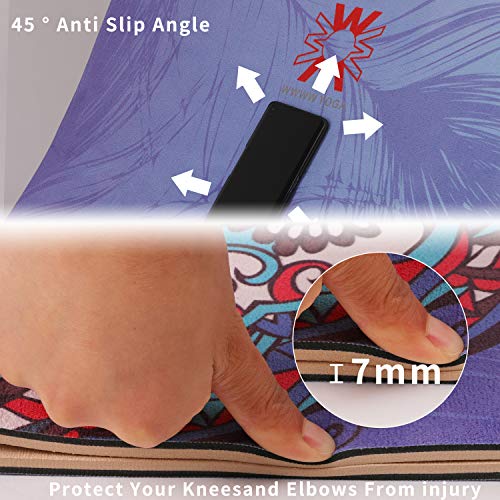 image for WWWW 4W Suede TPE Yoga Mat Eco Friendly Non Slip Yoga Mats with Carryi