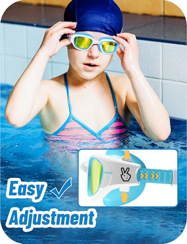 Image of Vvinca Kids Swim Goggles, Swimming Goggles for Kids 3-14 Anti-Fog UV Protection No Leak Pool Glasses for Boys Girls