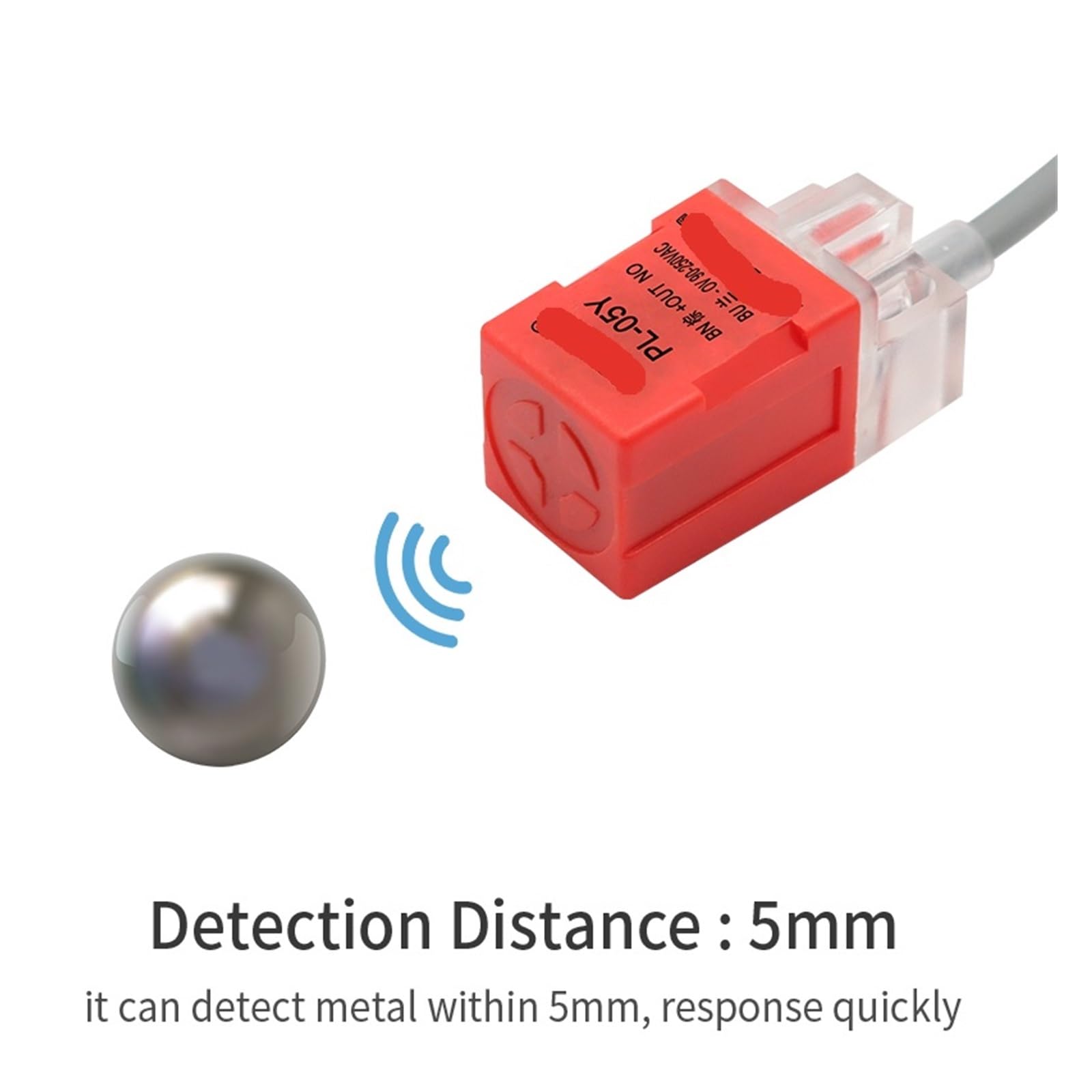 PL-05/08Y détection de sonde 3D Interrupteur carré Type AC capteur de proximité Plage de détection 5-8mm NO NC(PL-08Y)