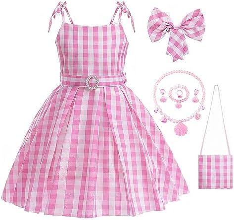 Little Girl Summer Dresses Short Sleeve Floral Casual Kids Clothing Toddler Girl Outfits Birthday Easter Party Dress with Gift Pink