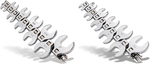 RamPro Juego de llaves de pie de cuervo, SAE/pulgada de 3/8" a 1 pulgada y métricas de 0.394 in a 0.945 in, kit de 20 piezas con organizador de clip