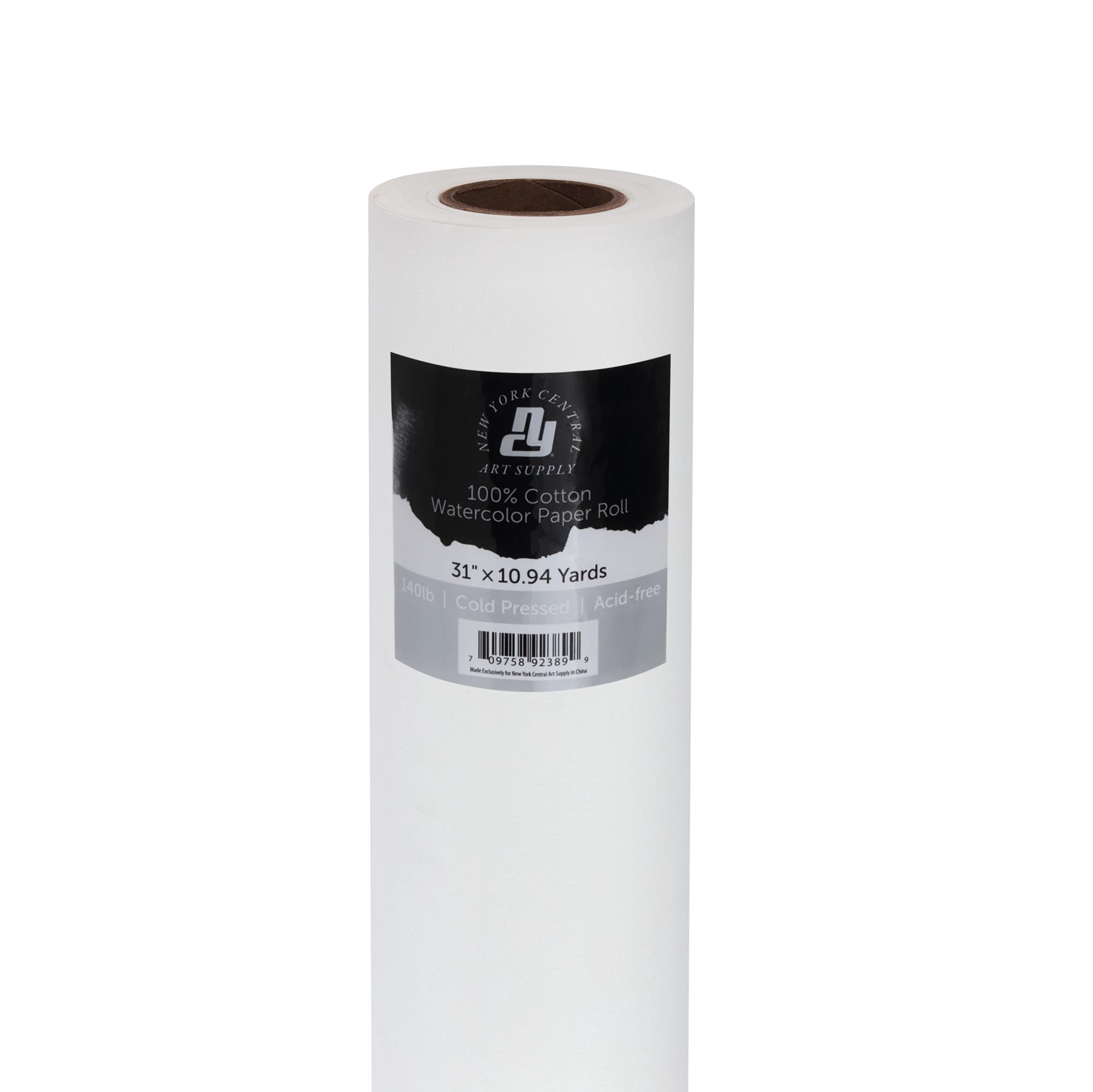 New York Central Large Watercolor Paper Roll for Artists - 140 lb Cold Press - 31