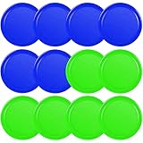 Coopay 12 Pieces Home Air Hockey Pucks 2.5 Inches Heavy Replacement Pucks for Game Tables Equipment Accessories, 12 Grams (Blue and Green)