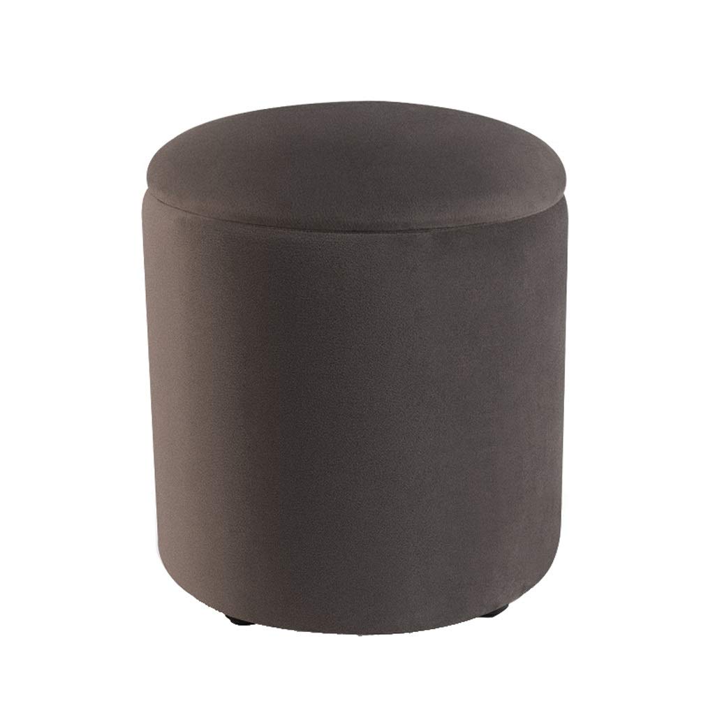 JMTLLSFD Sofa Stool, Household Round Storage Stool Door Changing Shoe Stool Living Room Bedroom Storage Stool 36×40cm (Color : Dark gray)