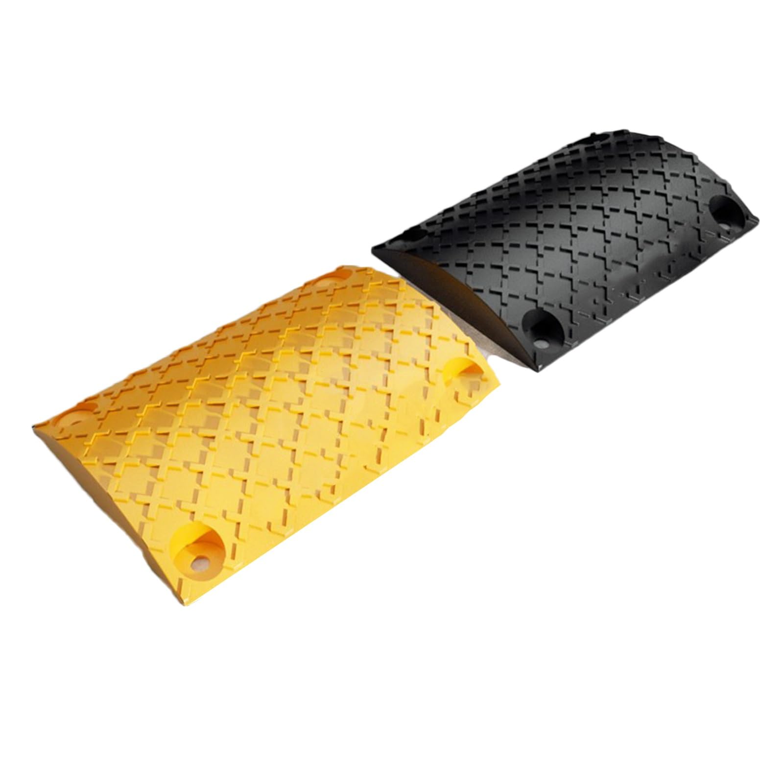 HTTGDGDH 2 Pack Speed Bumps, Heavy Duty Driveway Speed Ramp, Yellow And Black Rubber, Parking Lots And Garages Car Ramp School Speed Pads,