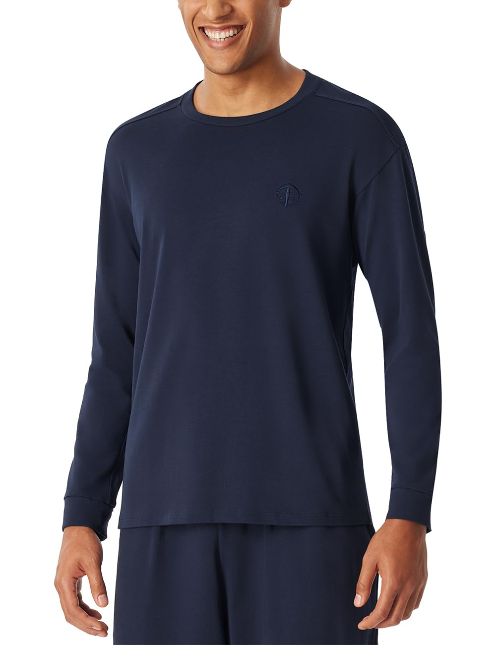 Schiesser Herren Schlafanzugoberteil Shirt Langarm Rundhals - 183225