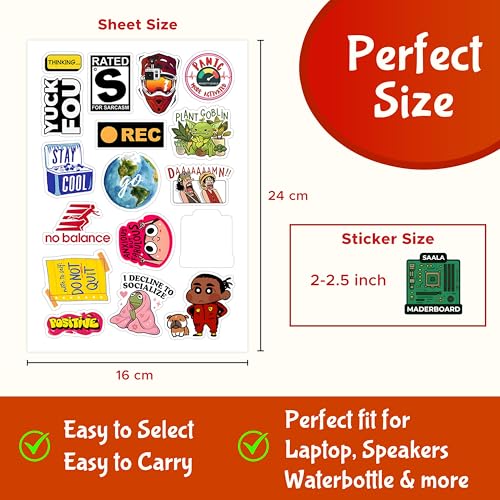 Image of CodersParadise -70 PCS Premium Vinyl Random Stickers Pack for Laptop, Water Bottle, Mobile, Bike, Scrapbook & Journal | Waterproof, Residue Free, Shiny Finish Decals for Kids, Teens & Adults