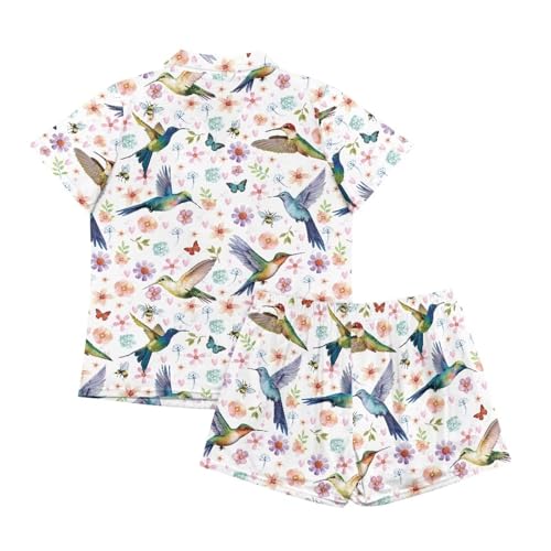 Image of Women's Short Sleeve Sleepwear Pajamas Nightwear with Pockets | skin-friendly breathable material resists pilling fading and deformation after repeated washing