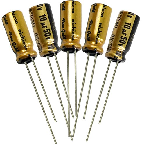 Nichicon Muse FG 10uF 50v (Fine Gold) 20% Audio-Grade Capacitor, 5 X 12.5mm (Pack of 5)