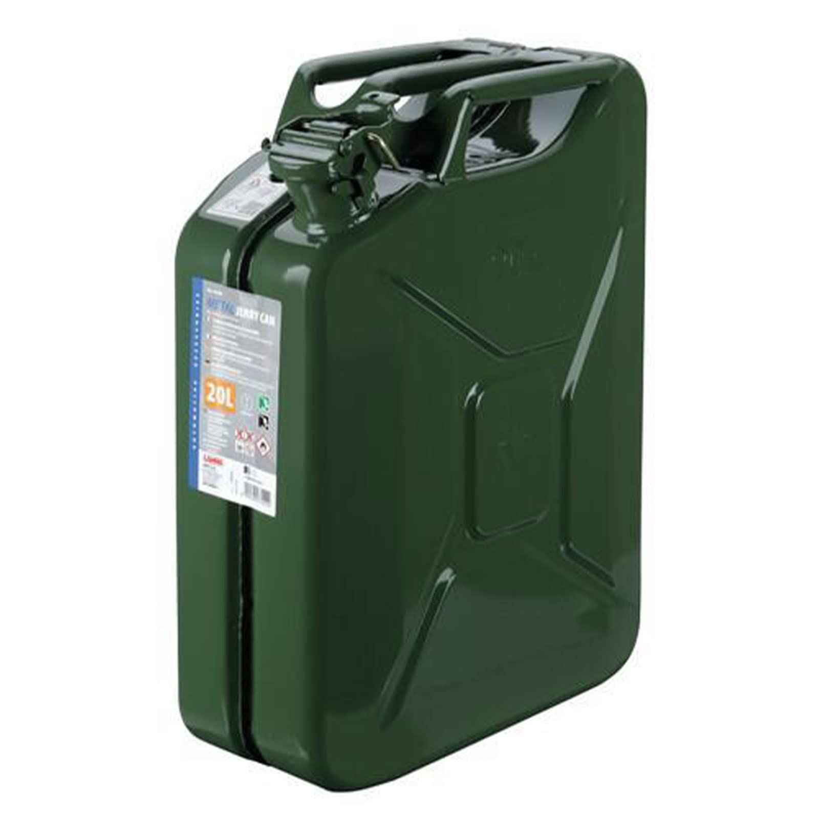 Mondo Viro Tanica in metallo verde RAL 6003 con certificazione UN: la soluzione perfetta per il trasporto di idrocarburi in tutta sicurezza (20 Litri)