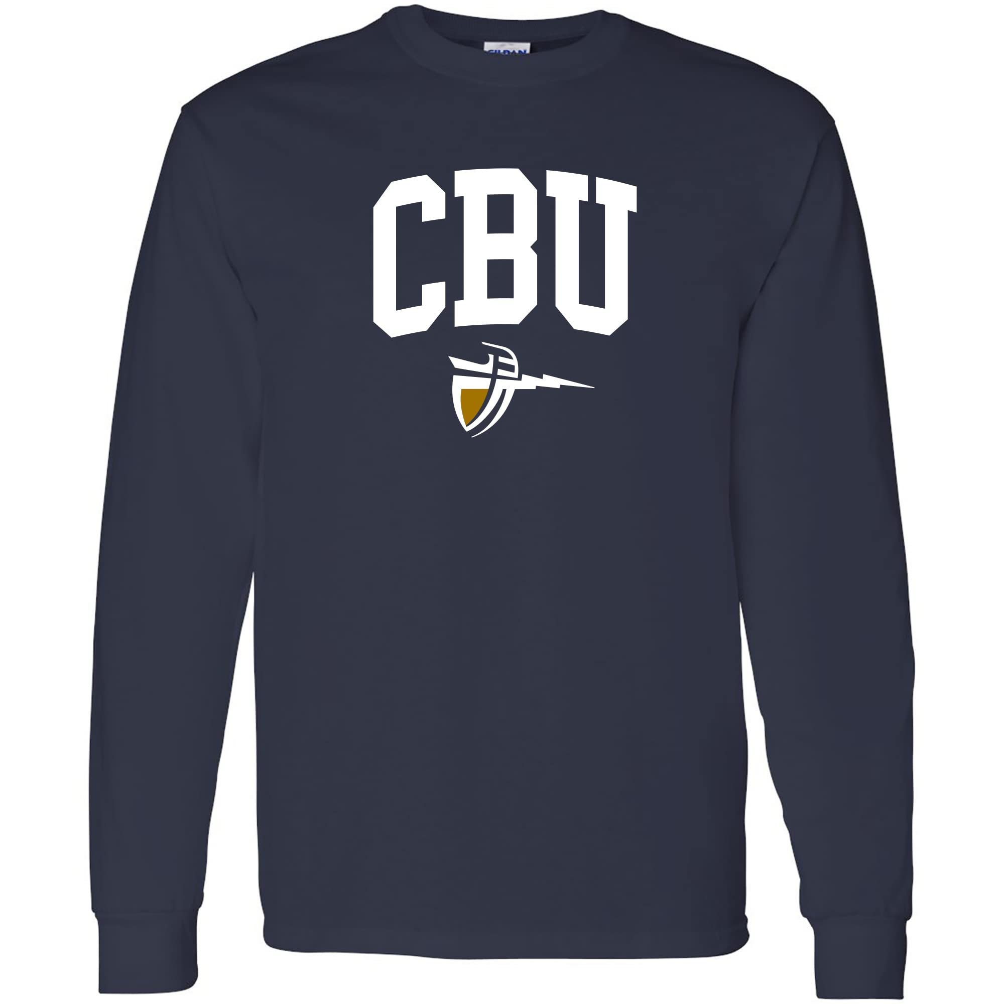 UGP Campus Apparel AL03 - California Baptist University Lancers Arch Logo Long Sleeve T Shirt - X-Large - Navy