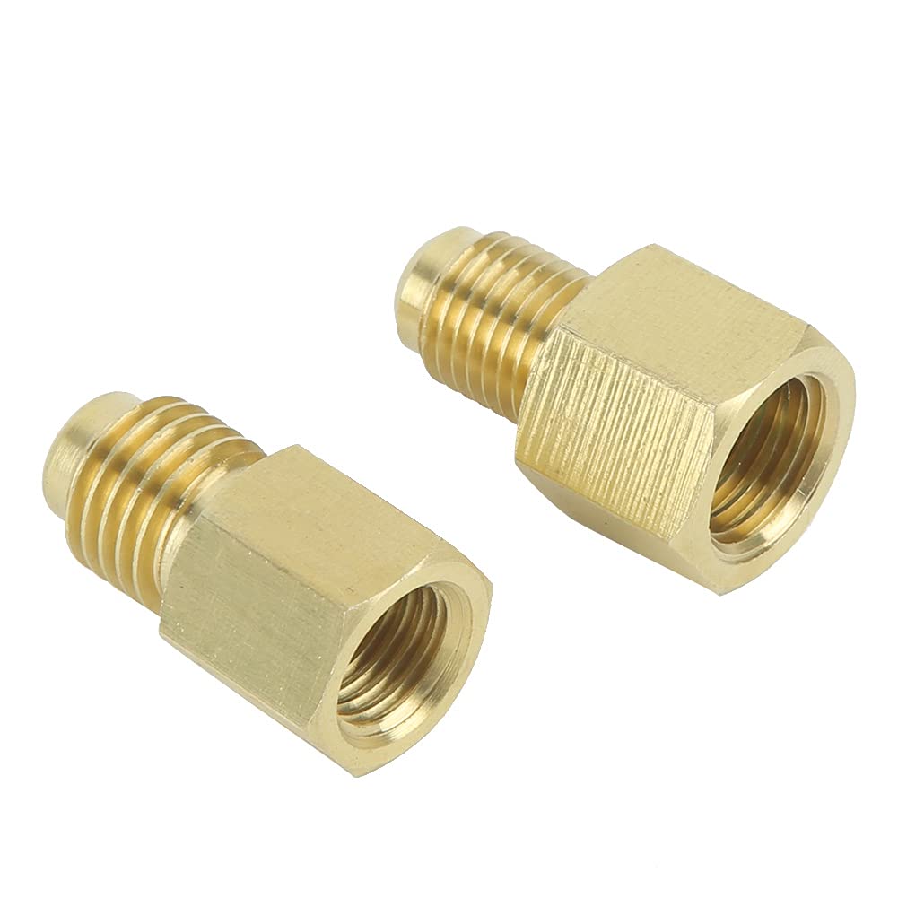 Aramox Adapter Chłodniczy Mosiądz 2 szt. 1 4SAE do 1 2ACME i 2ACME do 4SAE Złącze Pompy Próżniowej Narzędzia ładowania Serwis Czynnika Chłodniczego HVAC