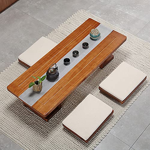 Tatami Couchtisch Massivholz Tisch im Wohnzimmer Antik und Elegant Einfach Lang Niedriger Tisch im Balkon Erkerfenster – Bild 3