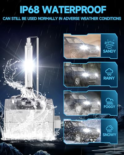 Image of 6000K D1S Xenon Headlight Bulb for BMW X3 X5 E70 F15 X6 535i M5 GT | High /Low Beam Xenon Light for BMW X3 X5 F15 2007-2017 X6 2008-2019 535i M5 GT 2008-2016, 400% Brighter Long Lifespan, Pack 2