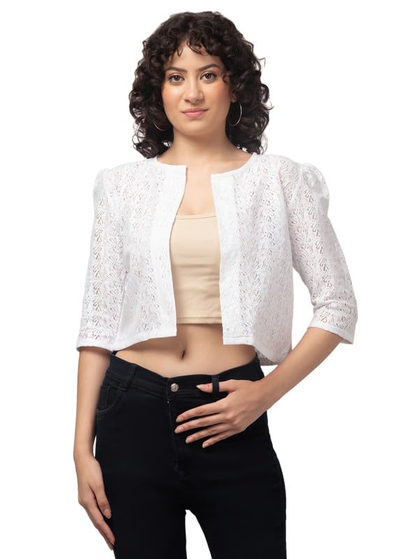 rayware Short Shrug in Pure Cotton| Women's Shrug Stylish Bolero Blazer | Lightweight Elegant Open Front Outerwear-picture-18