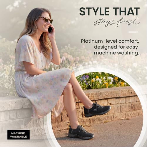 Skechers Femme Summits New Daily Slip-In ENTRAINEUSE, Black Knit/Gunmetal Trim, 36 EU