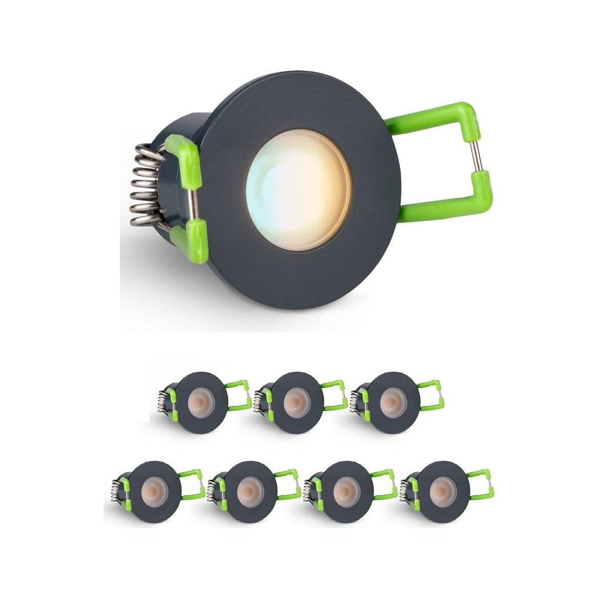3W Mini LED Spots CCT Farbwechsel Warm-Neutral-Kalt-Weiß , Farbtemperatur einstellbar + Dimmbar über Funk & Wifi, smarthome Einbaustrahler IP65 Schutz für Innen- und Außen (Anthrazit, 8x Minispot)