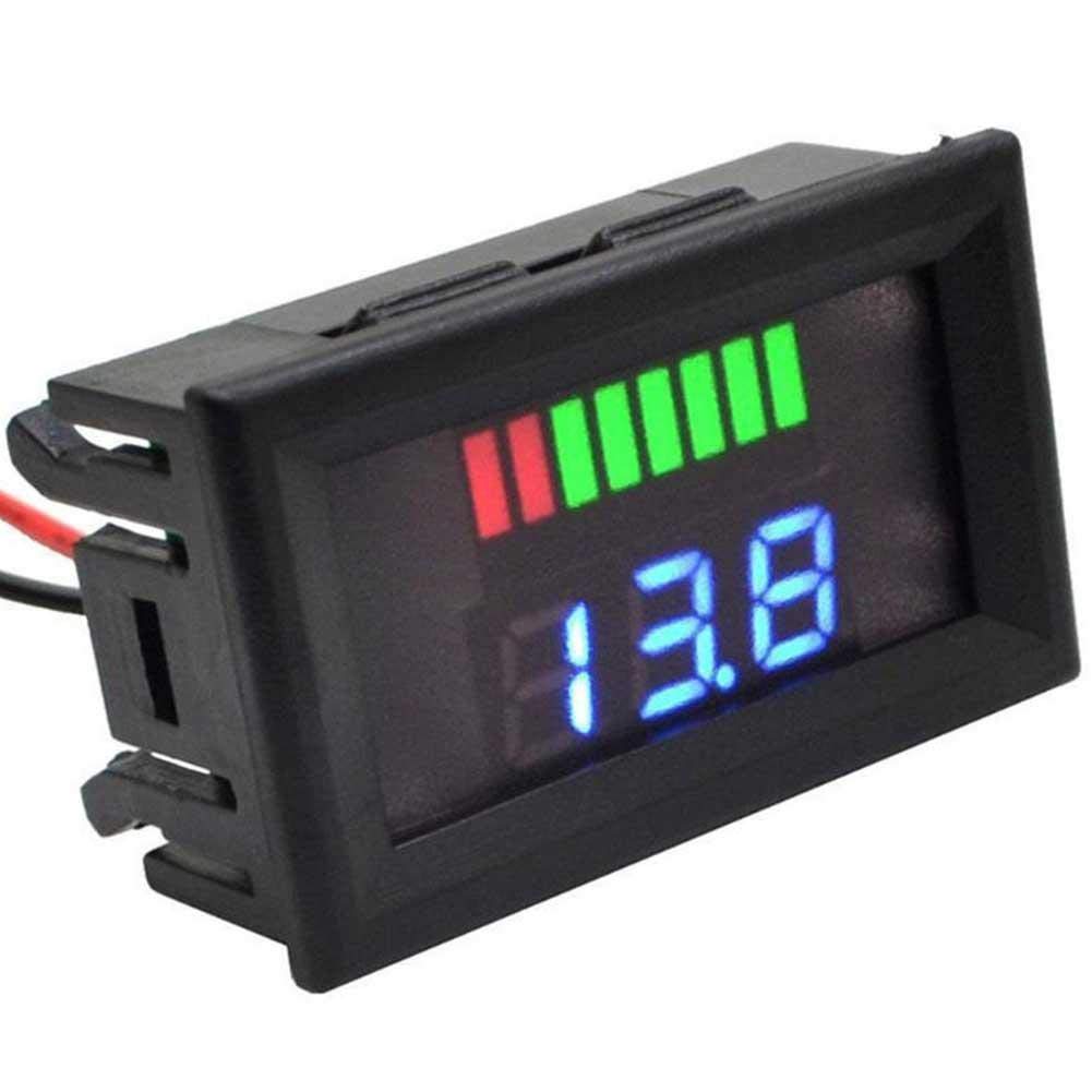 MEETOOT Voltmetro Digitale LED Per Auto 12V, Impermeabile, DC 5-30V, Rosso, Con Display A 3 Cifre, Per Auto, Moto, Camper