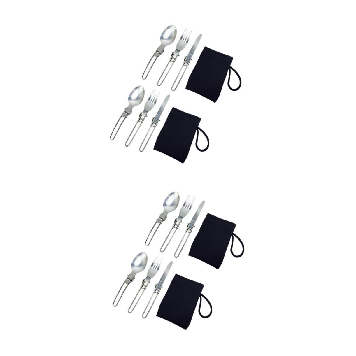 UPKOCH 4 Set posate pieghevoli cucchiai posate in acciaio inossidabile Forche in acciaio inossidabile singole di stoviglie forchette pieghevoli Silver