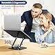 BESIGN BS02 Laptopständer mit 360° drehbarer Basis, Buchständer zum Lesen, Buchhalter mit elastischen Seitenklammern für Partituren, Rezept, Tablet, Laptop (Schwarz)