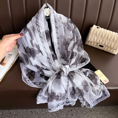Lightweight Scarves for Women Elegant Floral Pattern Scarf Shawls Sunscreen Head Shawls2
