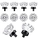 SHINY HANDLES 8 Pcs Glass Knobs Vintage Crystal Glass Drawer Pulls Knobs Dresser Knob Cabinet Knobs,Matte Black, 1.5x1.4inch,3 Types Screws,8pcs/Pack, Factory Supply