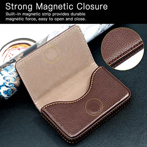 Padike Business Name Card Holder Luxury Pu Leather,Business Name Card Holder Wallet Credit Card Id Case/Holder For Men & Women - Keep Your Business Cards Clean (Coffee) #TOP3