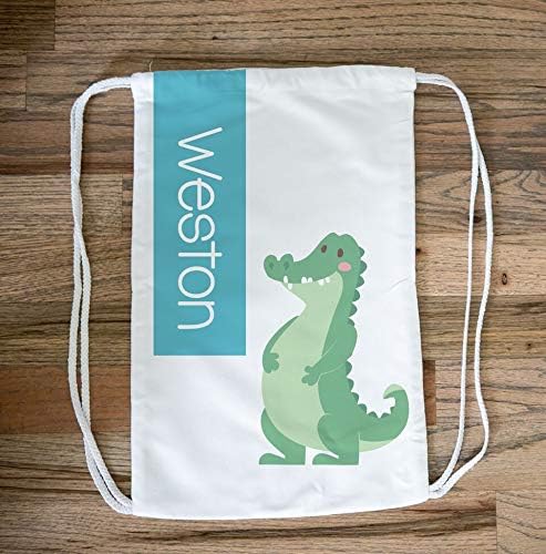 Alligator Drawstring Bag Pack Cinch Bag - Personalized Alligator Beach Bag Pack Rucksack for Kids, Alligator Gifts, Kids Swim Bag, Pool Bag, Alligator Drawstring Backpack for Everyone
