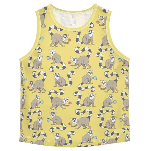 Baby Boys Sleeveless Tank Top Cartoon Ring Tailed Lemurs Toddler Athletic Vest 3-10T