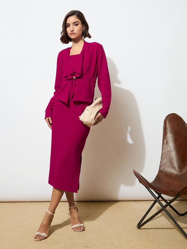 Image of barcino Black Strappy Bodycon Dress with Shrug