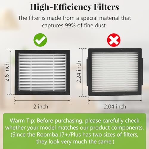 Image of Replacement Parts for iRobot Roomba i2 i3 i3+ i4 i4+ i6 i6+ i7 i7+ i8 i8+ /Plus E5 E6 E7, Robot Vacuum Accessories, 2 Set Roller Brush 8 Filters 8 Side Brushes 8 Vacuum Bags